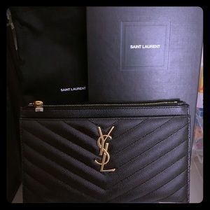 YSL Pouch Monogramme Grain De Poudre Tech